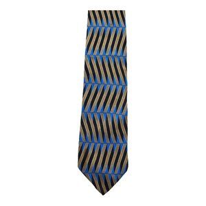 Format  Geometric Pattern Blue 100% Silk Necktie